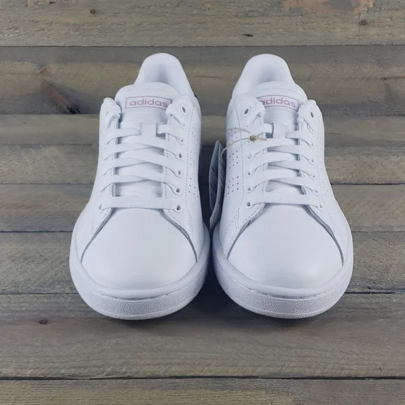 adidas Advantage Women's Tennis Casual Leather Shoes White/Iredescent - Picture 5 of 8